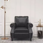 Fauteuil de club en similicuir GDFStudio Dowd 36.50 avec garniture cloutée