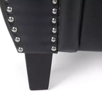 Fauteuil de club en similicuir GDFStudio Dowd 36.50 avec garniture cloutée