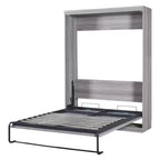 Lit escamotable mural pleine grandeur/taille double, lit en armoire en bois, gris - ModernLuxe