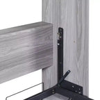 Lit escamotable mural pleine grandeur/taille double, lit en armoire en bois, gris - ModernLuxe