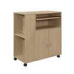 Kings Brand Furniture Alaina, îlot de cuisine roulant sur roulettes avec armoire de rangement