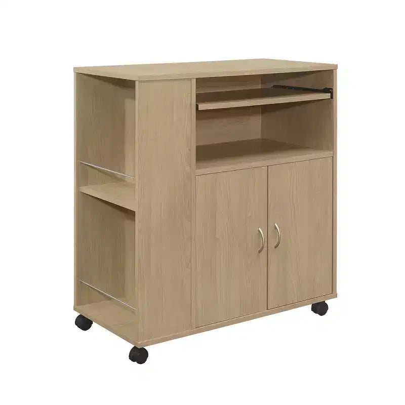 Kings Brand Furniture Alaina, îlot de cuisine roulant sur roulettes avec armoire de rangement