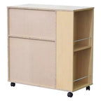 Kings Brand Furniture Alaina, îlot de cuisine roulant sur roulettes avec armoire de rangement