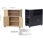 Kings Brand Furniture Alaina, îlot de cuisine roulant sur roulettes avec armoire de rangement