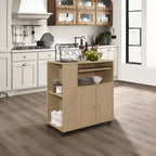 Kings Brand Furniture Alaina, îlot de cuisine roulant sur roulettes avec armoire de rangement