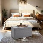Banc de rangement ottoman de 30 pouces, Ottoman avec rangement, Banc ottoman, Supporte jusqu'à 300 kg pour le salon
