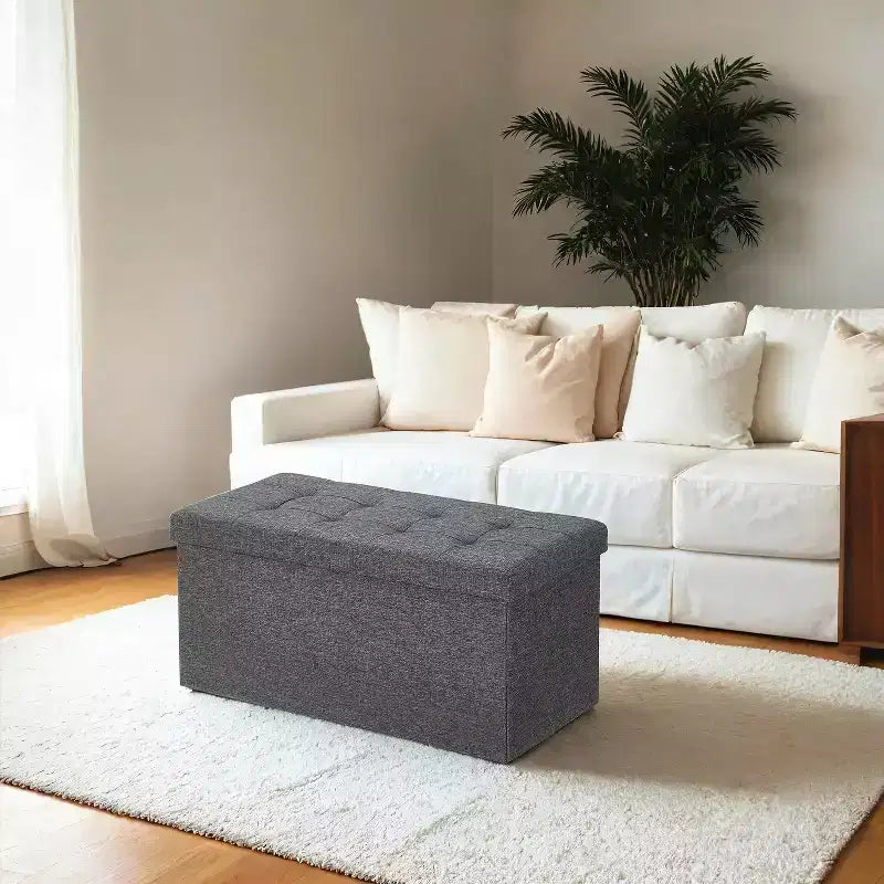 Banc de rangement ottoman de 30 pouces, Ottoman avec rangement, Banc ottoman, Supporte jusqu'à 300 kg pour le salon