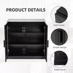 PexFix 36x31x16 Meuble d'appoint en bois avec étagère réglable Meuble de rangement noir