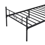Cadre de lit VECELO double/grand lit/très grand lit avec tête et pied de lit, plateforme de lit en métal, noir