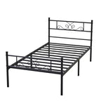Cadre de lit VECELO double/grand lit/très grand lit avec tête et pied de lit, plateforme de lit en métal, noir