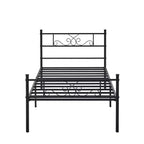 Cadre de lit VECELO double/grand lit/très grand lit avec tête et pied de lit, plateforme de lit en métal, noir