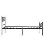 Cadre de lit VECELO double/grand lit/très grand lit avec tête et pied de lit, plateforme de lit en métal, noir