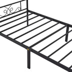 Cadre de lit VECELO double/grand lit/très grand lit avec tête et pied de lit, plateforme de lit en métal, noir
