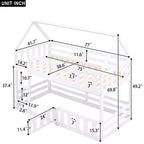 Lit superposé Whisen Wood de taille double avec barrière, porte et échelle