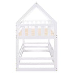 Lit superposé Whisen Wood de taille double avec barrière, porte et échelle
