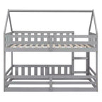 Lit superposé Whisen Wood de taille double avec barrière, porte et échelle