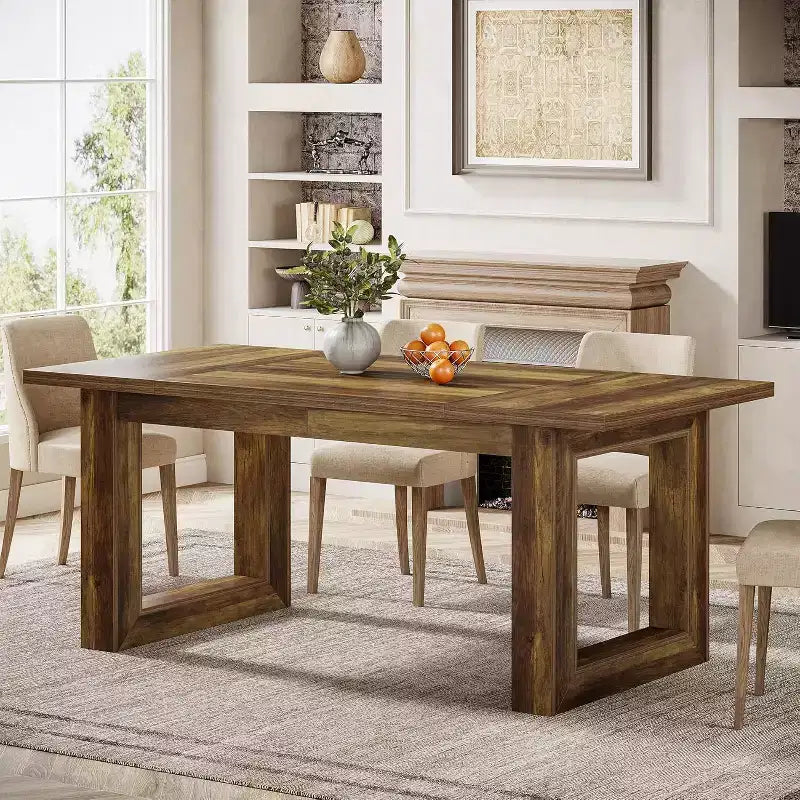 Table à manger Lantine pour 4 à 6 personnes, table de cuisine en bois de 160 cm, table de dîner rectangulaire pour salle à manger, salon, cuisine