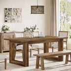Table à manger Lantine pour 4 à 6 personnes, table de cuisine en bois de 160 cm, table de dîner rectangulaire pour salle à manger, salon, cuisine