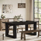 Table à manger Lantine pour 4 à 6 personnes, table de cuisine en bois de 160 cm, table de dîner rectangulaire pour salle à manger, salon, cuisine