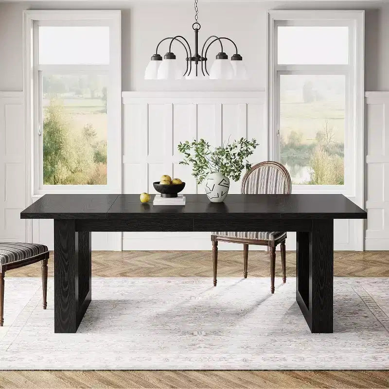 Table à manger Lantine pour 4 à 6 personnes, table de cuisine en bois de 160 cm, table de dîner rectangulaire pour salle à manger, salon, cuisine