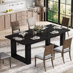 Table à manger Lantine pour 4 à 6 personnes, table de cuisine en bois de 160 cm, table de dîner rectangulaire pour salle à manger, salon, cuisine