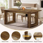 Table à manger Lantine pour 4 à 6 personnes, table de cuisine en bois de 160 cm, table de dîner rectangulaire pour salle à manger, salon, cuisine