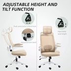 Chaise de bureau ergonomique HOMCOM avec accoudoirs relevables, appui-tête et support lombaire réglables, chaise de bureau en maille pour bureau à domicile