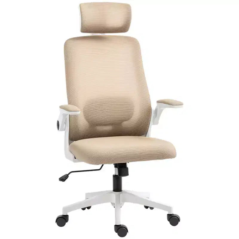 Chaise de bureau ergonomique HOMCOM avec accoudoirs relevables, appui-tête et support lombaire réglables, chaise de bureau en maille pour bureau à domicile