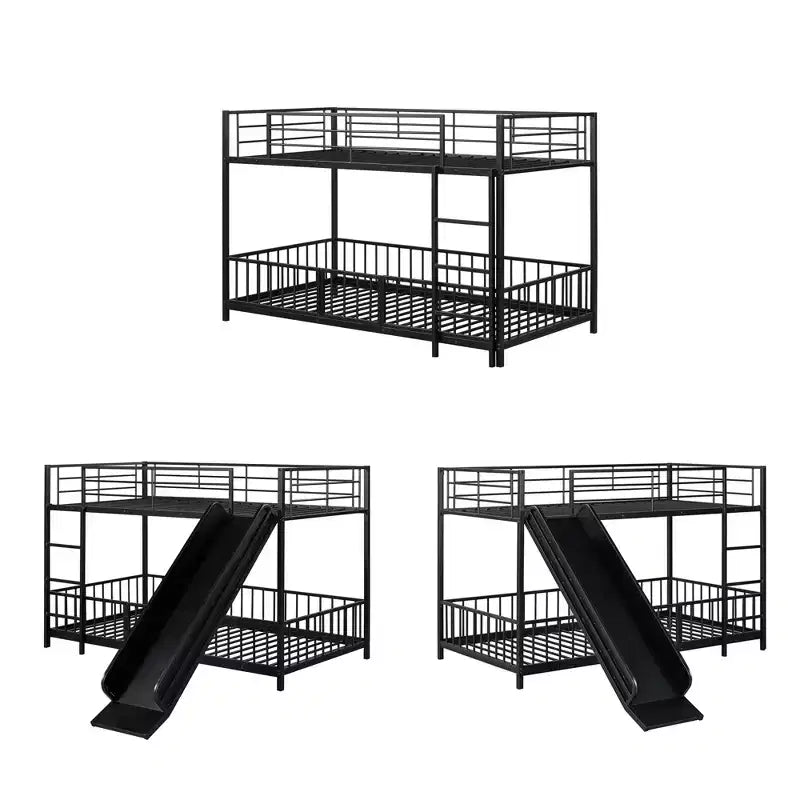 Lit superposé en métal au design élégant Whisen avec toboggan et barrières de sécurité