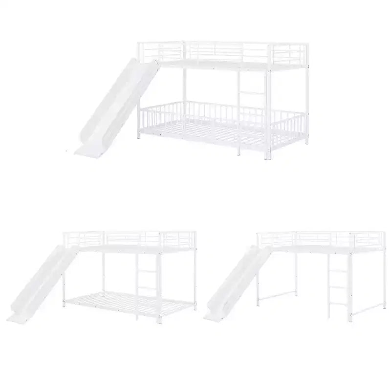 Lit superposé en métal au design élégant Whisen avec toboggan et barrières de sécurité