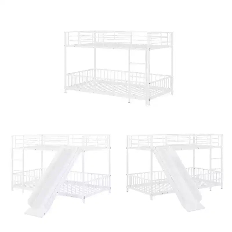 Lit superposé en métal au design élégant Whisen avec toboggan et barrières de sécurité