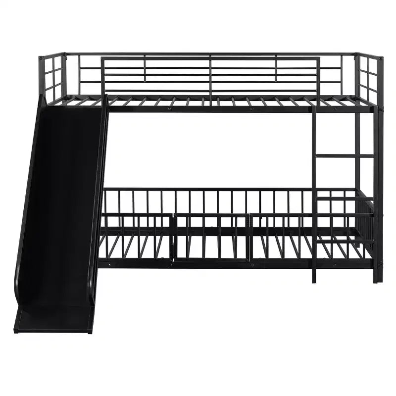 Lit superposé en métal au design élégant Whisen avec toboggan et barrières de sécurité