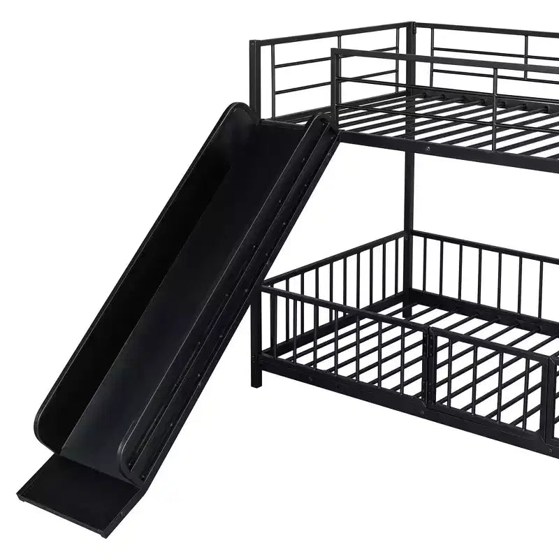 Lit superposé en métal au design élégant Whisen avec toboggan et barrières de sécurité