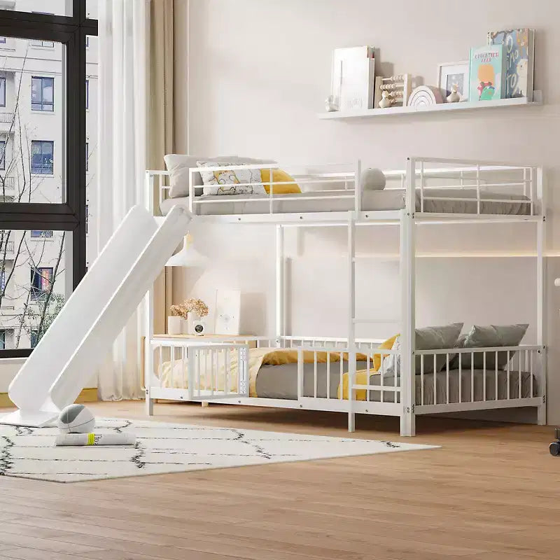 Lit superposé en métal au design élégant Whisen avec toboggan et barrières de sécurité