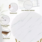 Table d'appoint moderne Yaheetech avec base en X, pieds en métal, plateau rond