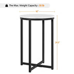 Table d'appoint moderne Yaheetech avec base en X, pieds en métal, plateau rond