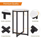 Table d'appoint moderne Yaheetech avec base en X, pieds en métal, plateau rond