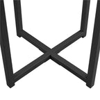 Table d'appoint moderne Yaheetech avec base en X, pieds en métal, plateau rond