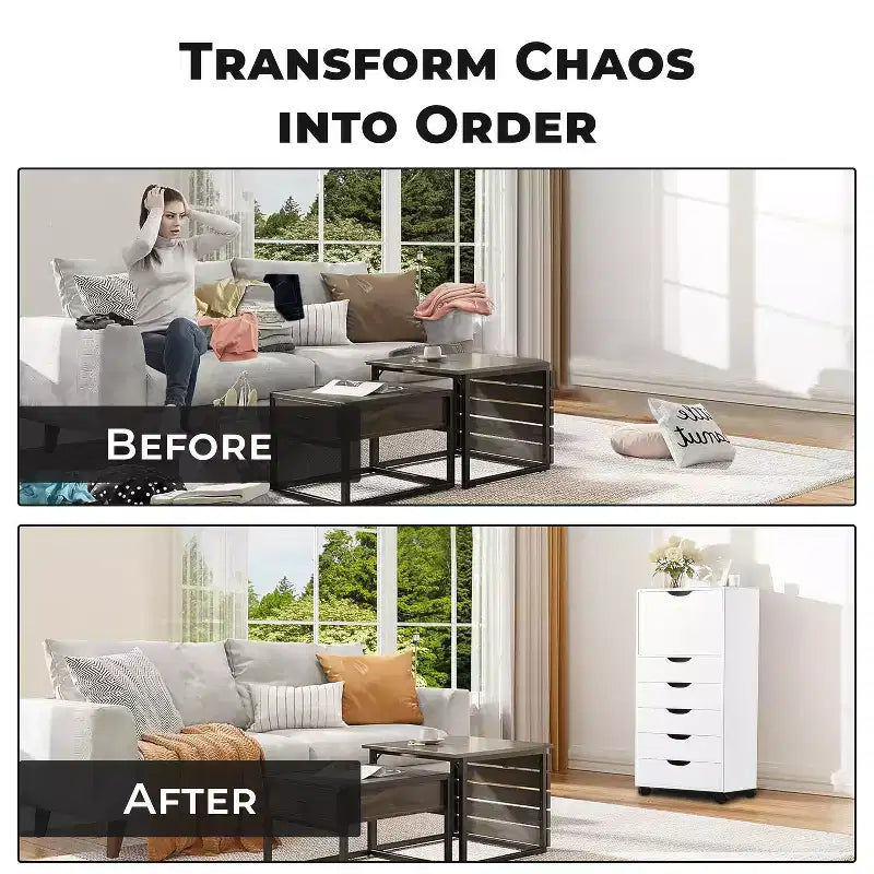 Meuble de rangement à 6 tiroirs pour loisirs créatifs et bureau Home Imports Emporium, organiseur roulant pour dossiers, fournitures d'art et organisation des petits espaces