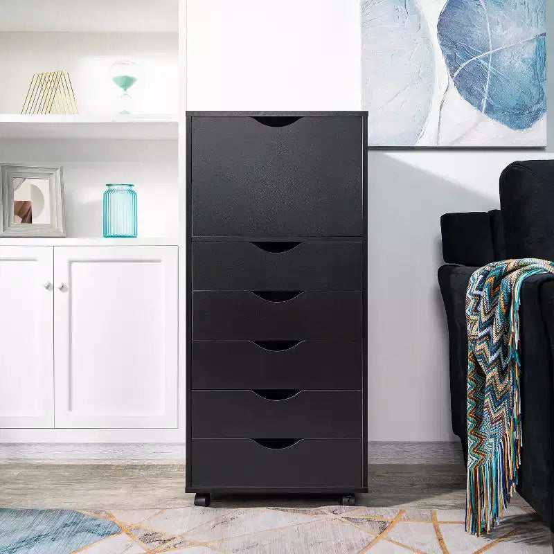 Meuble de rangement à 6 tiroirs pour loisirs créatifs et bureau Home Imports Emporium, organiseur roulant pour dossiers, fournitures d'art et organisation des petits espaces