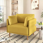 Fauteuil d'appoint rembourré 39 : Coussins moelleux, accoudoirs élégants, pieds en bois - Confortable pour le salon, la chambre, le bureau