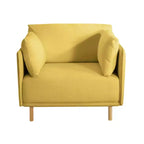 Fauteuil d'appoint rembourré 39 : Coussins moelleux, accoudoirs élégants, pieds en bois - Confortable pour le salon, la chambre, le bureau