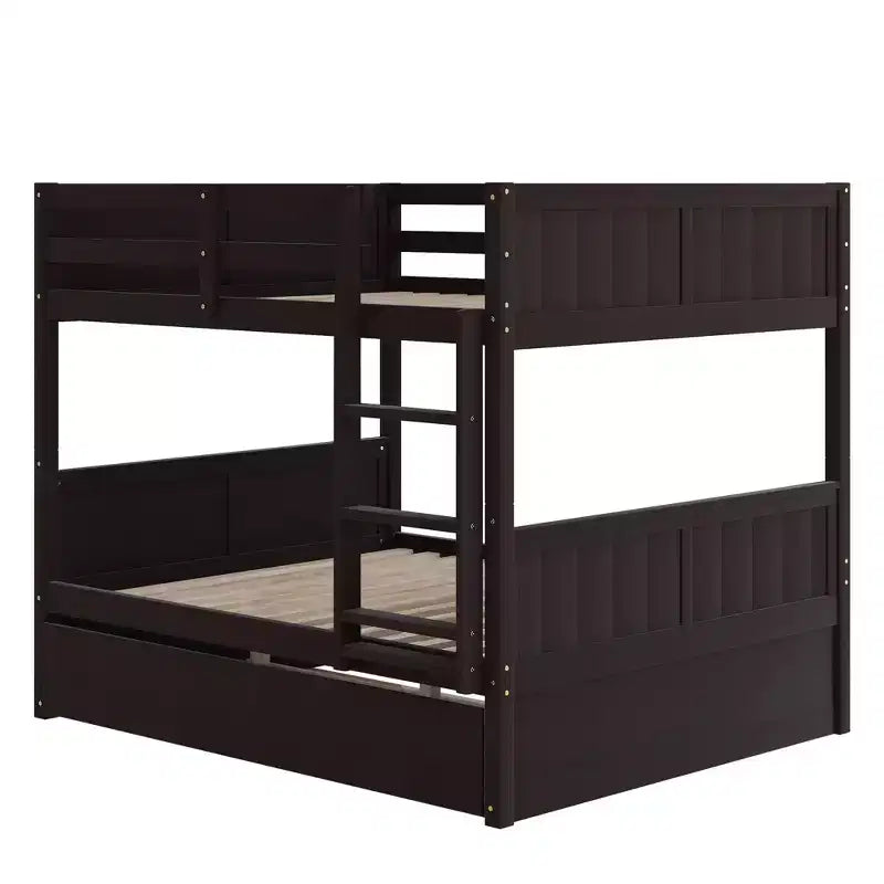 Lit superposé en bois Whisen, deux places avec lit gigogne une place