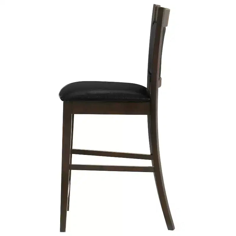 Simple Relax - Lot de 2 chaises de hauteur comptoir noires et expresso