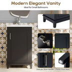 Meuble de rangement de salle de bain moderne de 50 cm, coiffeuse avec lavabo en céramique, grand espace de rangement