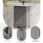 Meuble de rangement de salle de bain moderne de 50 cm, coiffeuse avec lavabo en céramique, grand espace de rangement