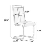 Lot de 4 Chaises de Salle à Manger Modernes à Dossier Haut en Similicuir avec Pieds en Métal