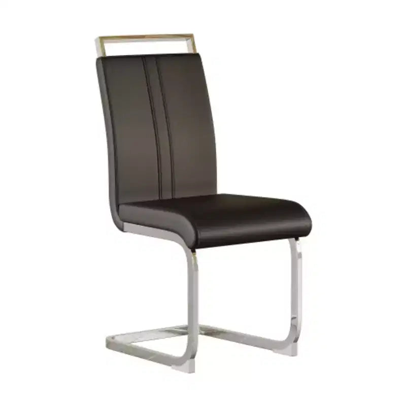 Lot de 4 Chaises de Salle à Manger Modernes à Dossier Haut en Similicuir avec Pieds en Métal