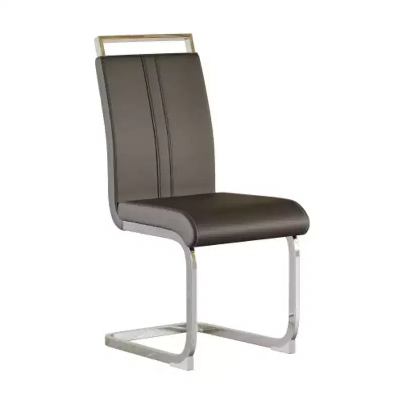 Lot de 4 Chaises de Salle à Manger Modernes à Dossier Haut en Similicuir avec Pieds en Métal
