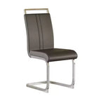 Lot de 4 Chaises de Salle à Manger Modernes à Dossier Haut en Similicuir avec Pieds en Métal